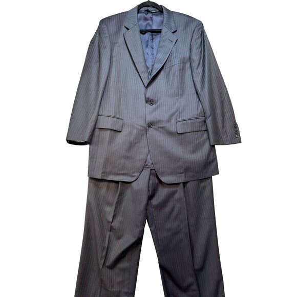 Jos. A. Bank Signature Collection Mens Pinstripe Wool Suit R41Navy Blue - Picture 2 of 16
